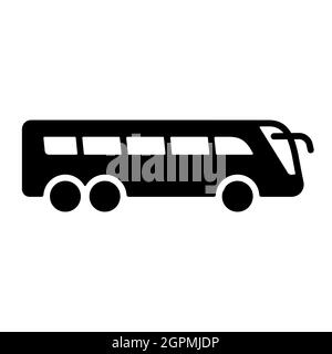 Icona flat vettore flat bus glyph isolata Illustrazione Vettoriale