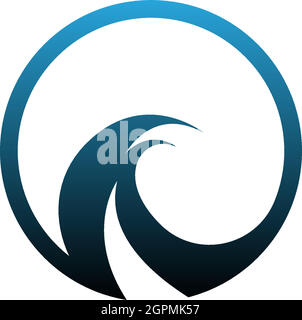 Wave icon logo simple design template vector Stock Vector