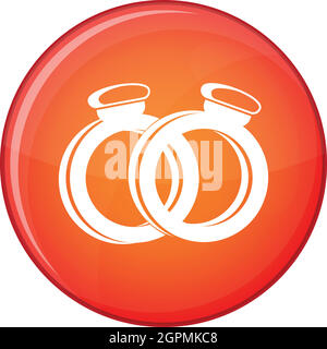 Una coppia di oro fedi icona, stile piatto Illustrazione Vettoriale