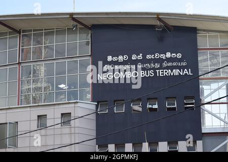 Terminal degli autobus di Negombo Foto Stock