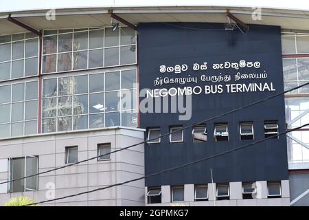 Terminal degli autobus di Negombo Foto Stock