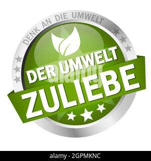 Pulsante con banner per l'ambiente (in tedesco) Illustrazione Vettoriale
