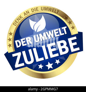 Button with Banner for the environment (in german) Illustrazione Vettoriale