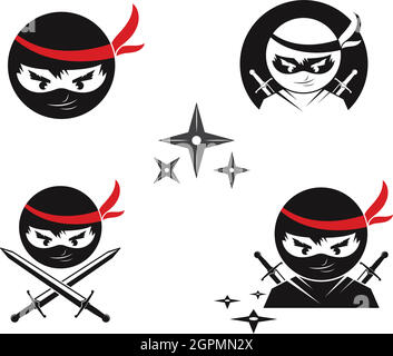 ninja vettore icona disegno Illustrazione Vettoriale