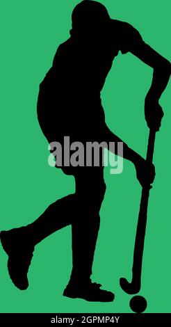 Campo hockey Silhouette Foto Stock