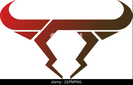 Logo icona Bull, logo icona testa di bufalo vettore di disegno Illustrazione Vettoriale