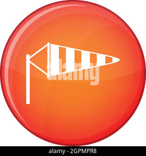 Icona di manica a vento, stile piatto Illustrazione Vettoriale