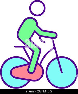 Bicicletta in città RGB colore icona Illustrazione Vettoriale