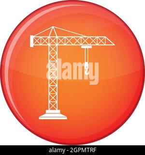 Costruzione di gru, icona di stile piatto Illustrazione Vettoriale