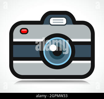 icona piatta della fotocamera isolata Illustrazione Vettoriale