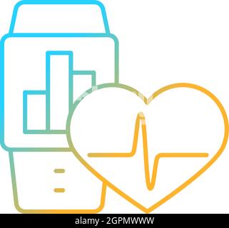 Health tracker per lavoratori gradiente lineare vettore icona Illustrazione Vettoriale
