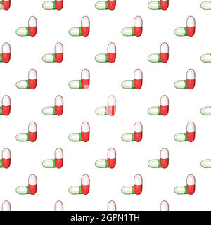 Capsule medicinali pattern, stile cartoon Illustrazione Vettoriale