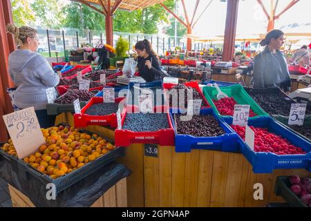 Bacche, Balti Jaama Turg, mercato di Balti Jaam, Kalamaja, Tallinn, Estonia Foto Stock