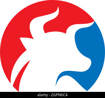 Logo icona Bull, logo icona testa di bufalo vettore di disegno Illustrazione Vettoriale