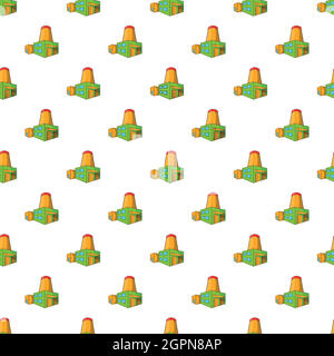 Birreria pattern, stile cartoon Illustrazione Vettoriale