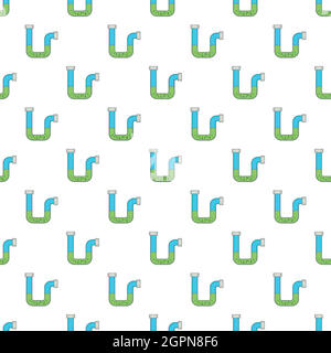 Intasamento nel tubo pattern, stile cartoon Illustrazione Vettoriale