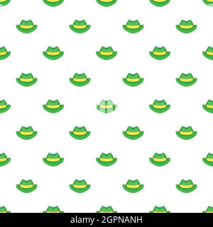 Cappello verde pattern, stile cartoon Illustrazione Vettoriale
