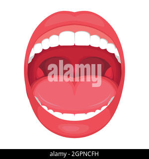 anatomia umana a bocca aperta. illustrazione medica Illustrazione Vettoriale