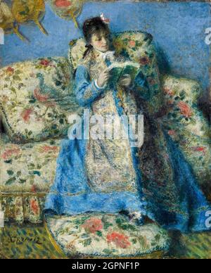 Ritratto di Madame Monet (Madame Claude Monet, Reading), dipinto di Pierre Auguste Renoir, circa 1874 Foto Stock