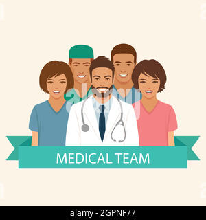 personale medico, infermiere medico e chirurgo Illustrazione Vettoriale