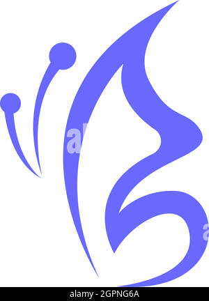Illustrazione del modello del logo con icona a farfalla Illustrazione Vettoriale