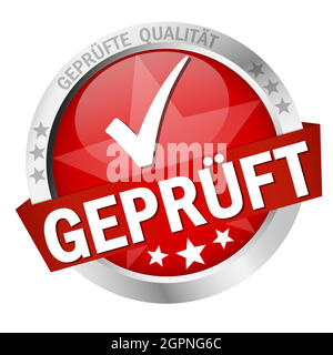 Button with Banner tested (in german) Stock Vector