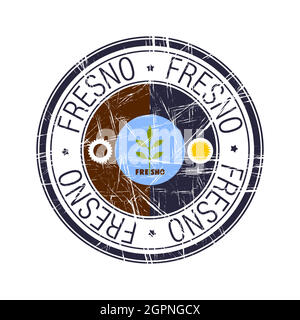 Città di Fresno, California vettore timbro Illustrazione Vettoriale