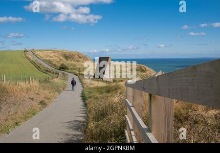 Lo specchio sonoro Cliff di Abbot, tra Folkestone e dover, Kent Foto Stock