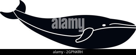 Icona di balena, stile semplice Illustrazione Vettoriale