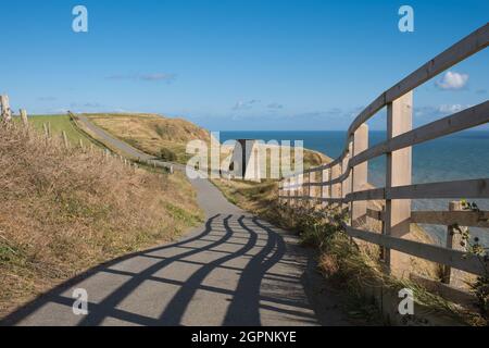 Lo specchio sonoro Cliff di Abbot, tra Folkestone e dover, Kent Foto Stock