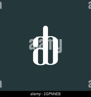 Logo creativo minimo AB o BA con effetto spazio negativo Illustrazione Vettoriale