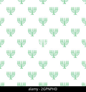 Il Menorah pattern, stile cartoon Illustrazione Vettoriale