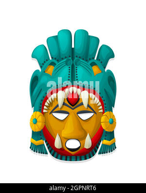 Vettore tribale aztec, maschera maya Illustrazione Vettoriale