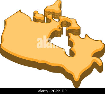 Canada icona mappa, stile cartoon Illustrazione Vettoriale