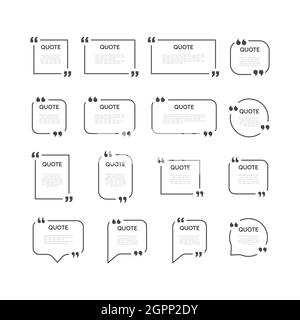 Set di vettori modello di frame del preventivo Illustrazione Vettoriale