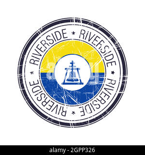 Città di Riverside, California timbro vettore Illustrazione Vettoriale