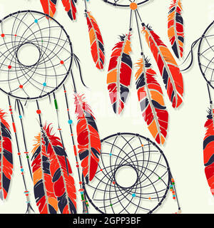 Modello fantasy Dreamcatcher Illustrazione Vettoriale