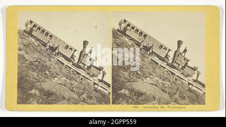 Salita Mt. Washington, 1855/75. [Mount Washington Cog Railway]. Stampa albume, stereocard. Foto Stock