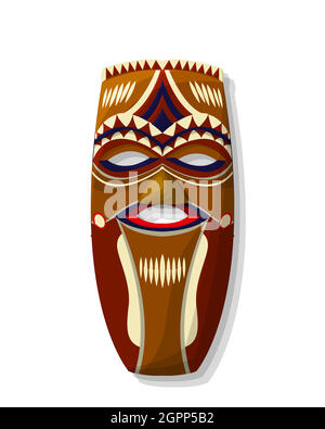 Africana maschera in legno Illustrazione Vettoriale