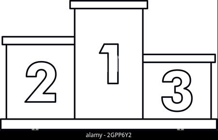 Vuoto podio vincitori di icona di stile di contorno Illustrazione Vettoriale