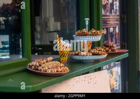 Svezia, Stoccolma, Gamla Stan, Churros e waffle in vendita Foto Stock