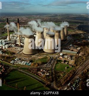 Regno Unito, North Yorkshire, vista aerea della centrale elettrica di Drax Foto Stock