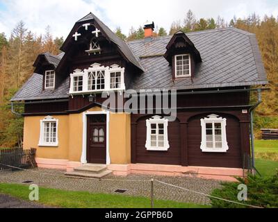 Kyjov (Krásná Lípa, distretto di Děčín, regione di Ústí nad Labem, Repubblica Ceca) Foto Stock