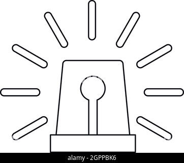 Lampeggiatore speciale Icona, stile contorno Illustrazione Vettoriale