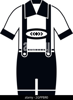 Maglietta e pantaloni con bretelle icona Illustrazione Vettoriale