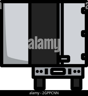 Icona Vista posteriore rimorchio autocarro Illustrazione Vettoriale