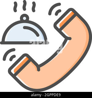 Telefono cellulare icona design contorno colore stile Illustrazione Vettoriale