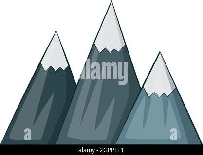 Icona di montagna, stile cartoon Illustrazione Vettoriale