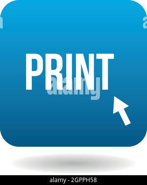 Stampa icona word in stile semplice Illustrazione Vettoriale