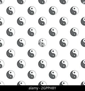 Yin Yang pattern, stile cartoon Illustrazione Vettoriale